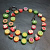 Tutti Frutti Collection Fruit Salad Kitsch Polymer Clay Necklace