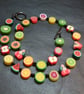 Tutti Frutti Collection Fruit Salad Kitsch Polymer Clay Necklace