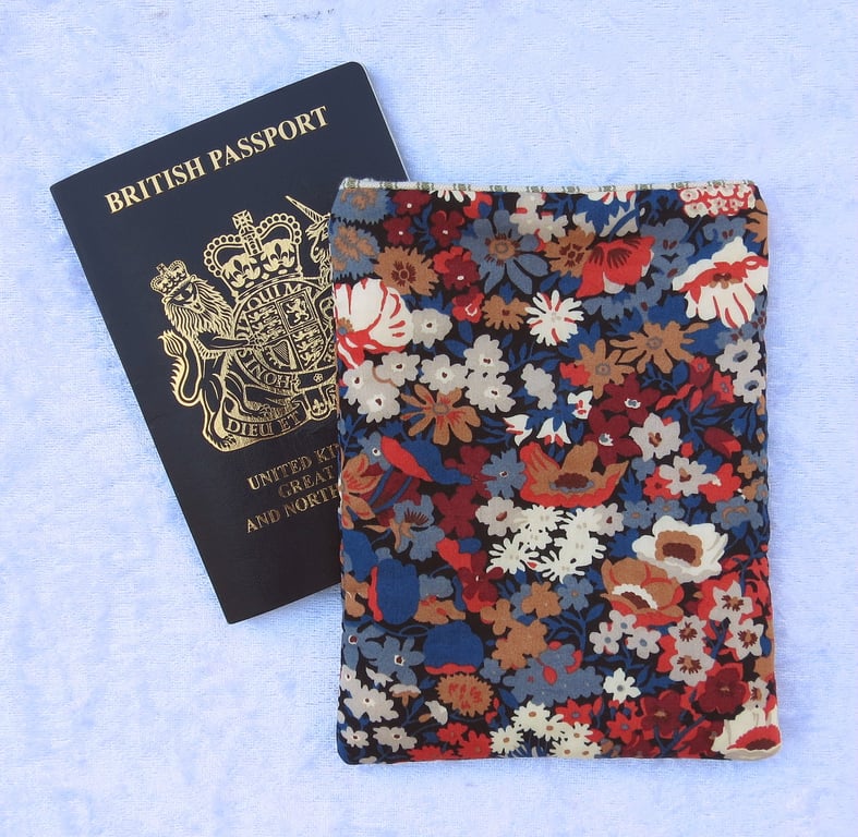Passport Cover, passport pouch, made from Liberty Tana Lawn, floral