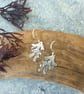 Silver seaweed earrings