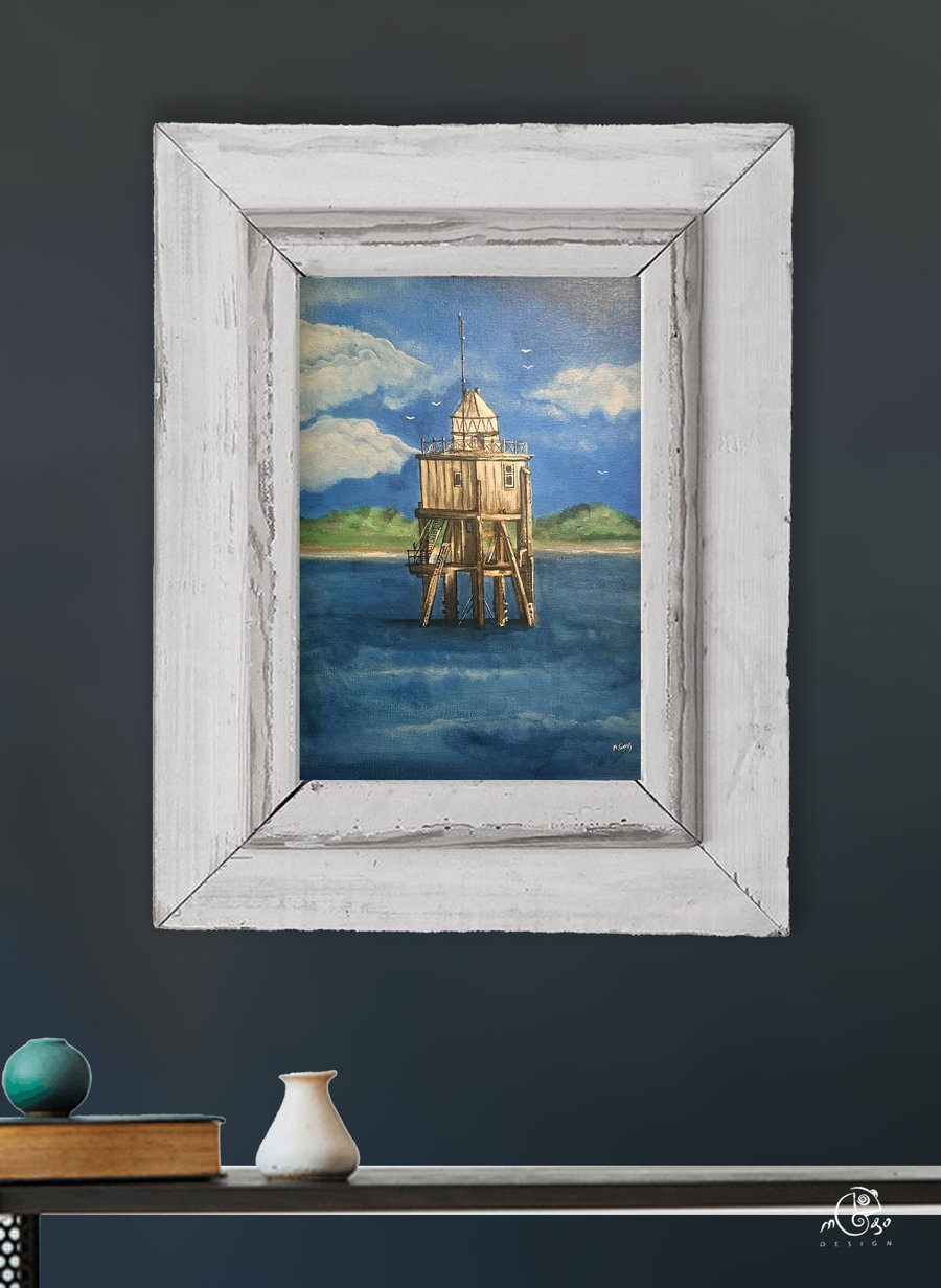 Tayport, Firth Of Tay, Pile Lighthouse - orIginal painting