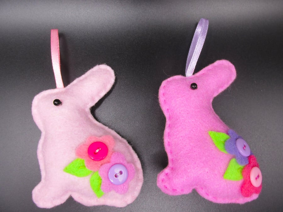 Easter Bunny Hanging Ornament, Felt Garland Shapes, Felt Decorations