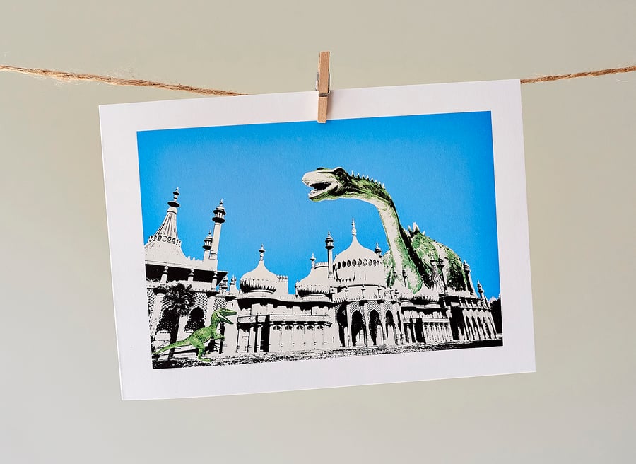 'Dippy Goes To Brighton' greetings card