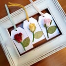 Paper Flower Rose Gift Tag - Yellow
