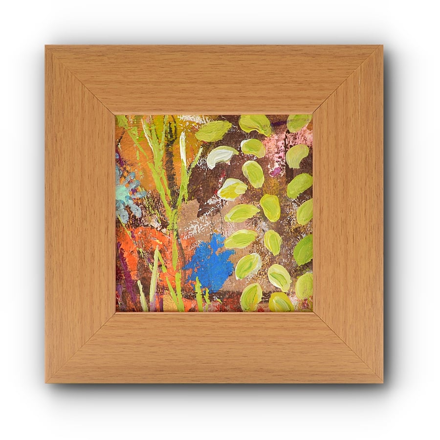 Small Framed Original Painting of Flowers