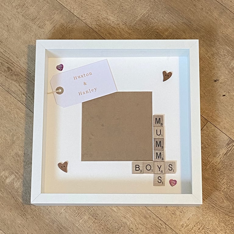 Mummy's Boy or Boys Personalised Scrabble Art Frame - Mother and Son Gift
