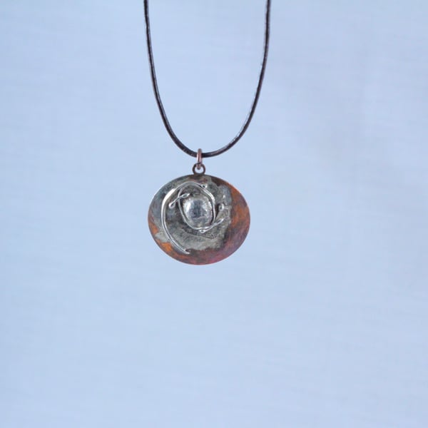 Orbits Copper and Silver Pendant