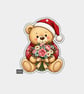 Funny Christmas Gift Tags For Adults, 6pk - Cute Teddy Bear & Flowers 