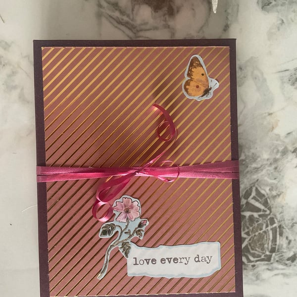 Handmade Boxed Stationery Gift Set with Double Notepad Wallet and Pen