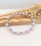 Stretch Bracelet - Austrian Crystal Pearl Bracelet in Iridescent Dreamy Rose 