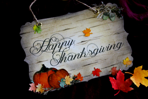 Happy Thanksgiving Sign and Decoration - Maple Leaves Etc