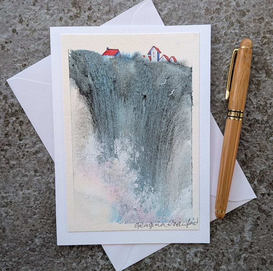 Water's Edge. Blank Card. Handmade Art. 260195