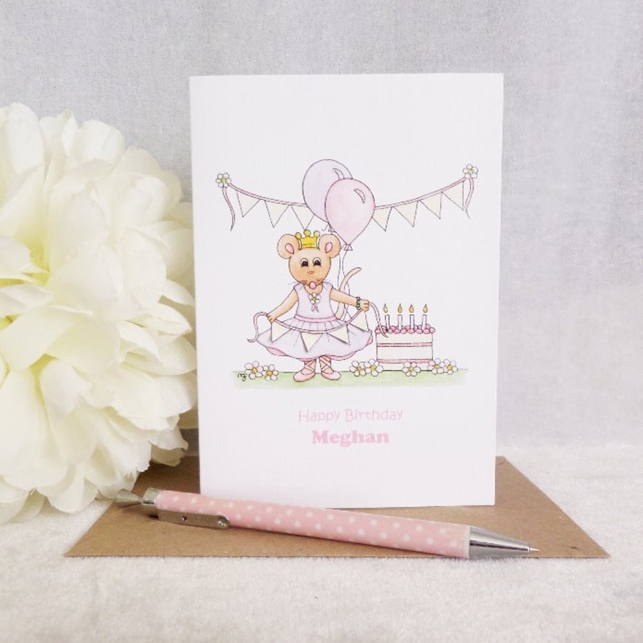 Birthday Card - Ballerina Mouse