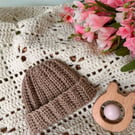 3-6 Months Ribbed Baby Beanie Hat