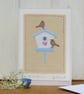 Hand-stitched miniature applique embroidery mounted on greeting card - Image 1