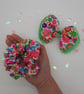 Flower power clip on hair bow and scrunchie set.   - Image 6