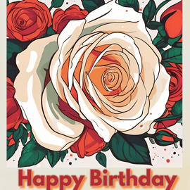 Happy Birthday Nan Roses Card A5