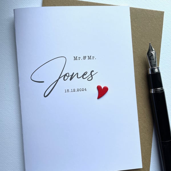 Personalised NAME Wedding Day or Anniversary Card