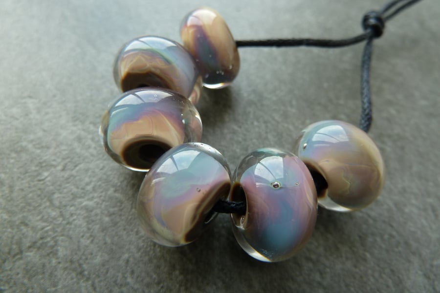 sand piper lampwork glass beads 