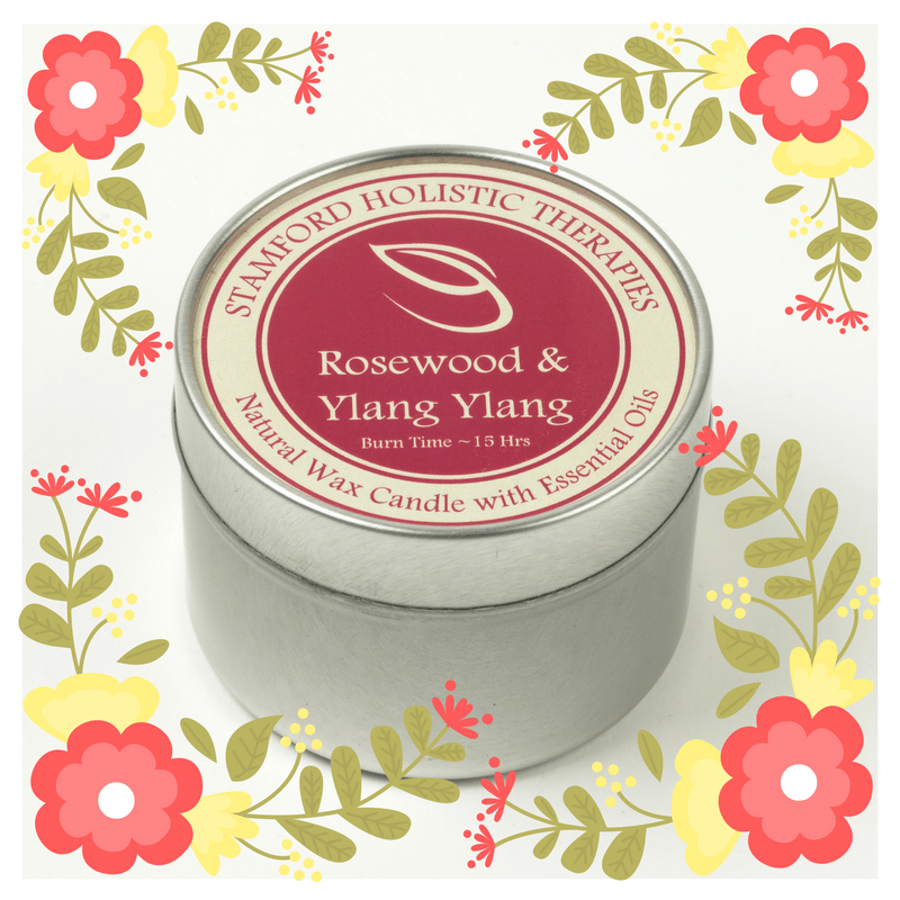 Rosewood & Ylang Ylang Aromatherapy Tin Candle