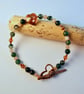 Crystal Heart Bracelet With Sunstone & Moss Agate - Handmade Gift For Her - Image 2