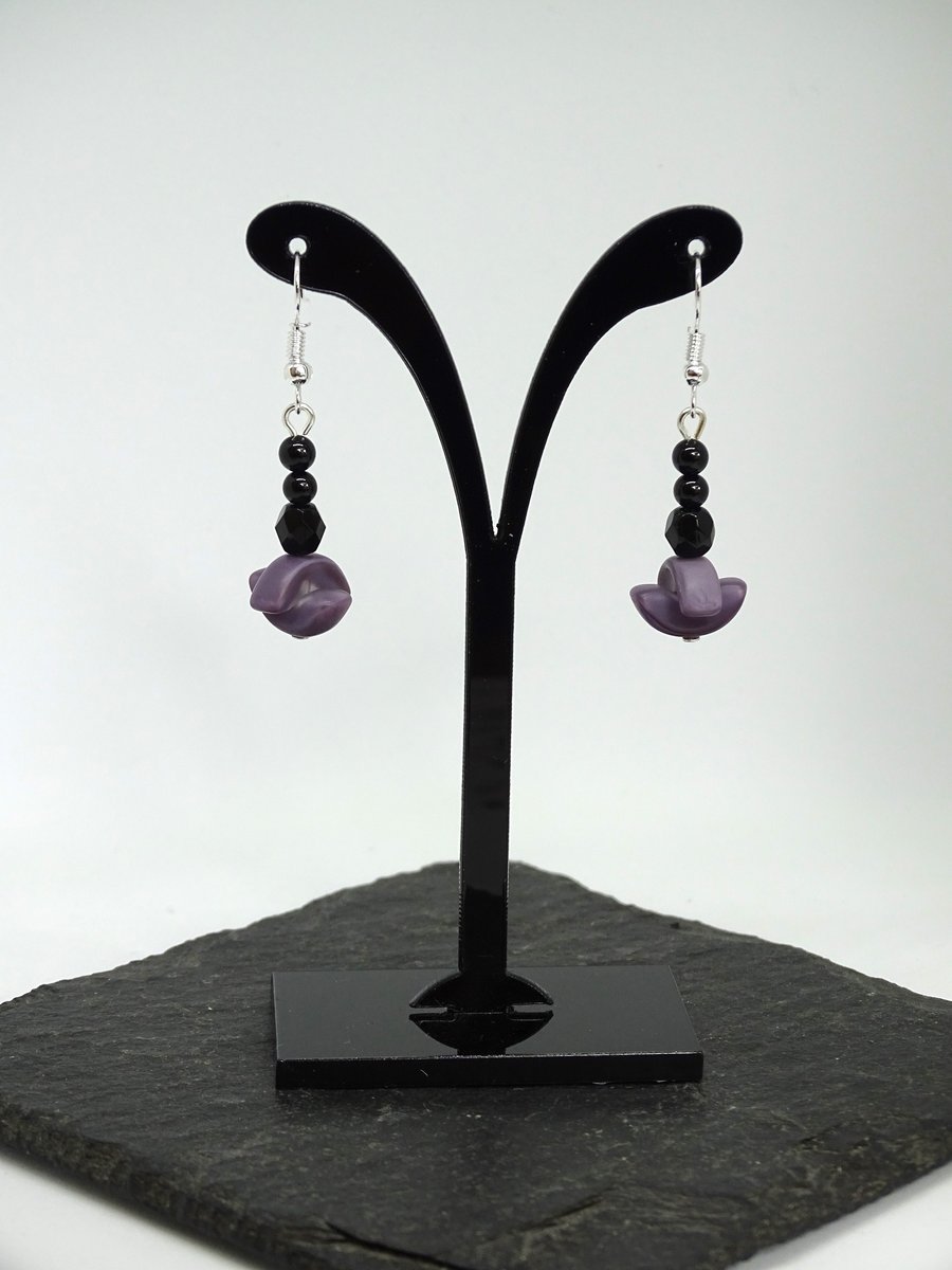 Black & Purple Earrings