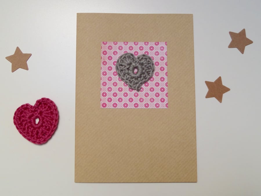 Crochet Heart Keepsake Mothers Day Card - Folksy