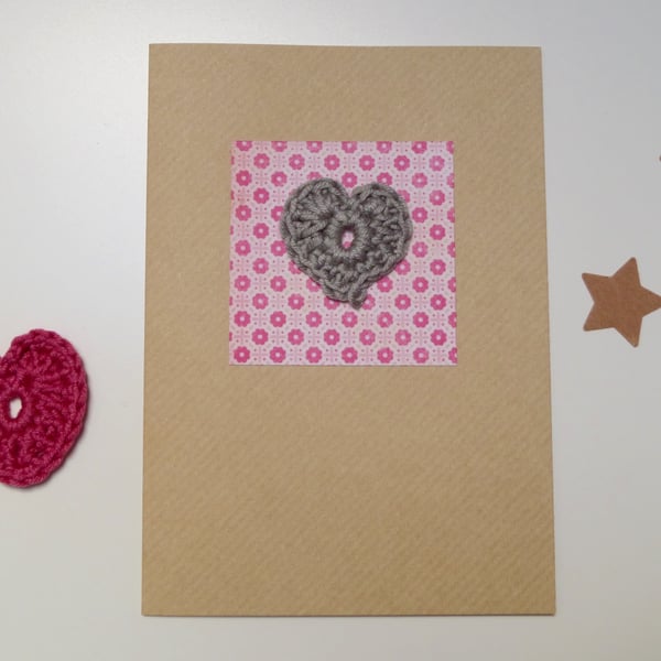 Crochet Heart Keepsake Mothers Day Card - Folksy
