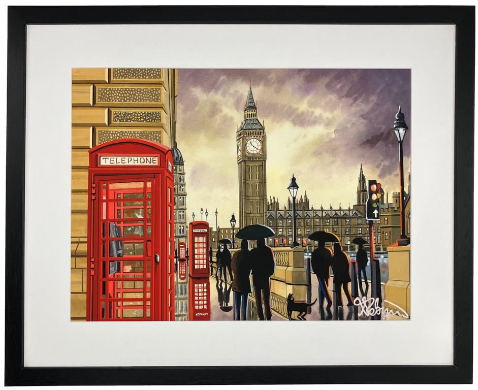 London Big Ben Parliament Iconic Landmark Framed Art Print 20" x 16" Frame Size