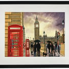 London Big Ben Parliament Iconic Landmark Framed Art Print 20" x 16" Frame Size