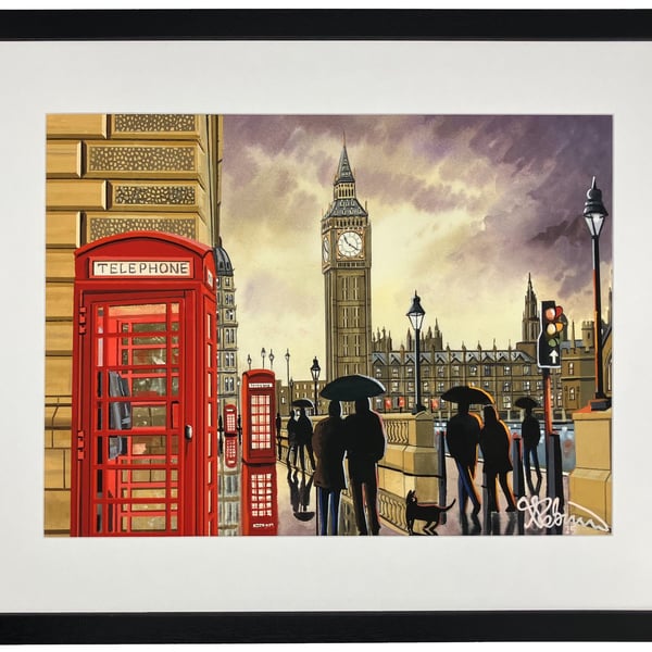 London Big Ben Parliament Iconic Landmark Framed Art Print 20" x 16" Frame Size