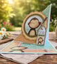 Twisted Easel Monkey Card. Birthday Card for Kids, Cute Jungle Animal Card