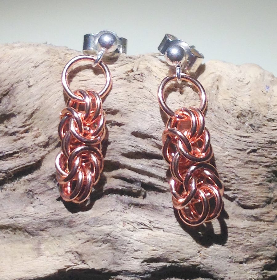 Copper Byzantine Earrings (ERCUSTCM1) - UK Free Post