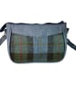  Harris tweed  and faux leather blue handbag - Image 7