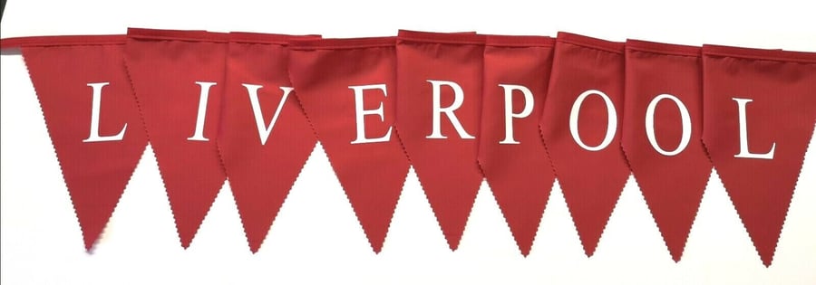 Liverpool printed fabric bunting 