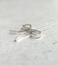 Sterling Silver Bow Necklace - Handcrafted Flat Wire Pendant - Image 3