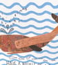 Whale of a Time; colourful 13.5 cm square Christmas card, blank inside - Image 3