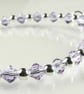 Violet Preciosa Czech glass beaded bracelet, lobster clasp, sterling silver