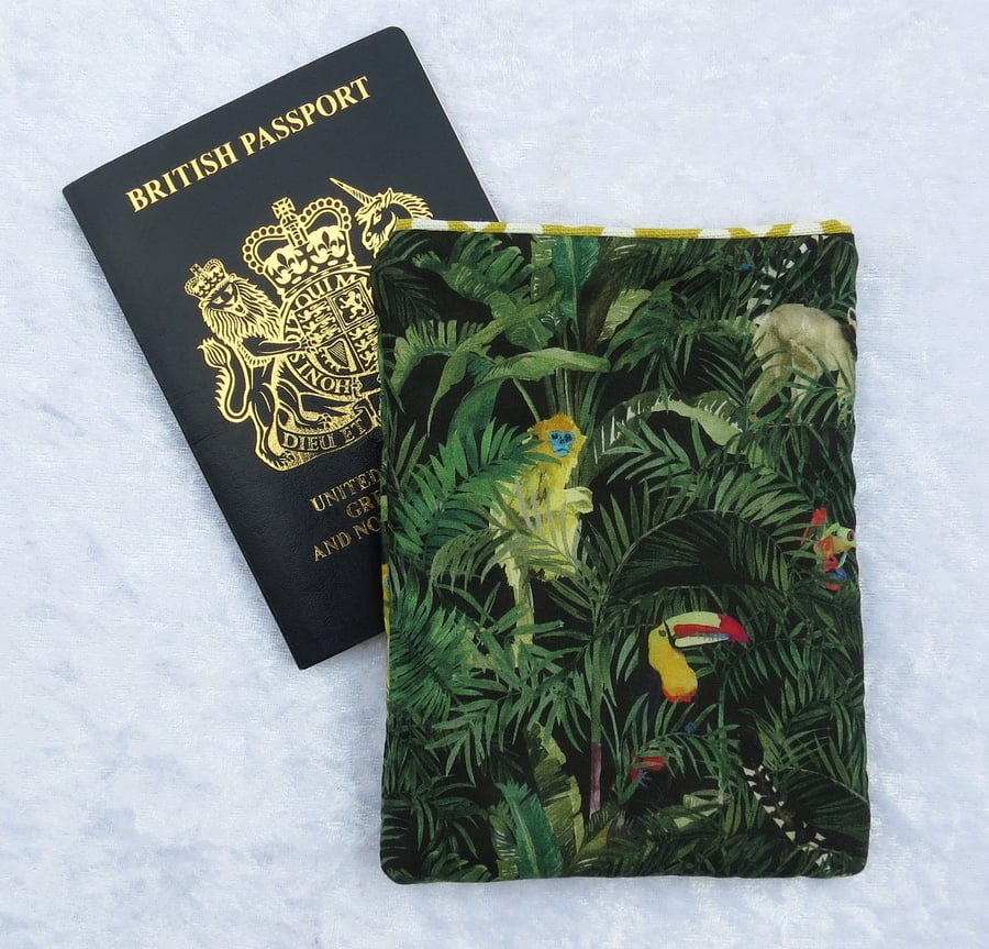 Passport Cover, passport pouch, made from Liberty Tana Lawn, tropical