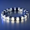 custom order for Lee-Chunky polished hematite & white ceramic bracelet