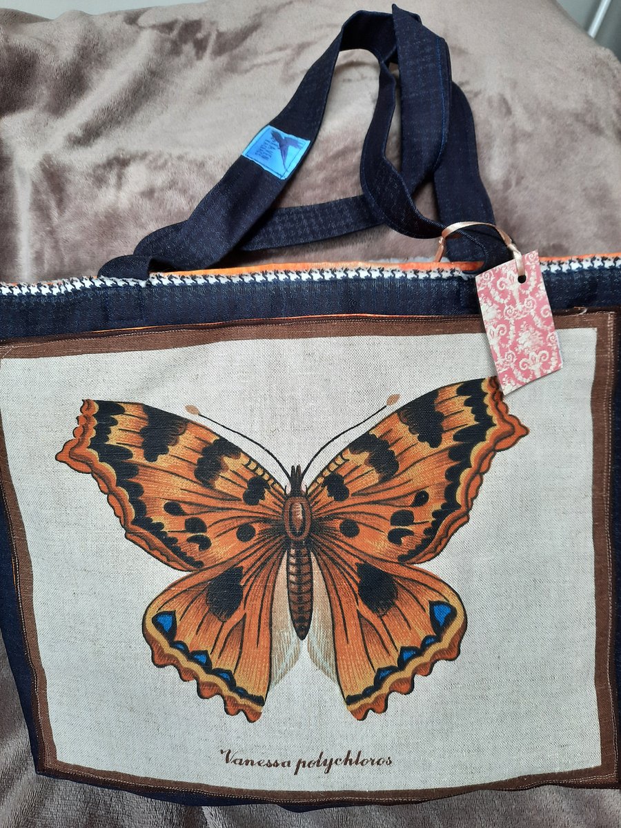 Handmade Blue Butterfly Shopping Bag