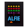 Childrens Space Invaders Personalised Door Name Print.