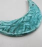 Jade Green Celtic Ceramic Crescent Bib Pendant - Image 3