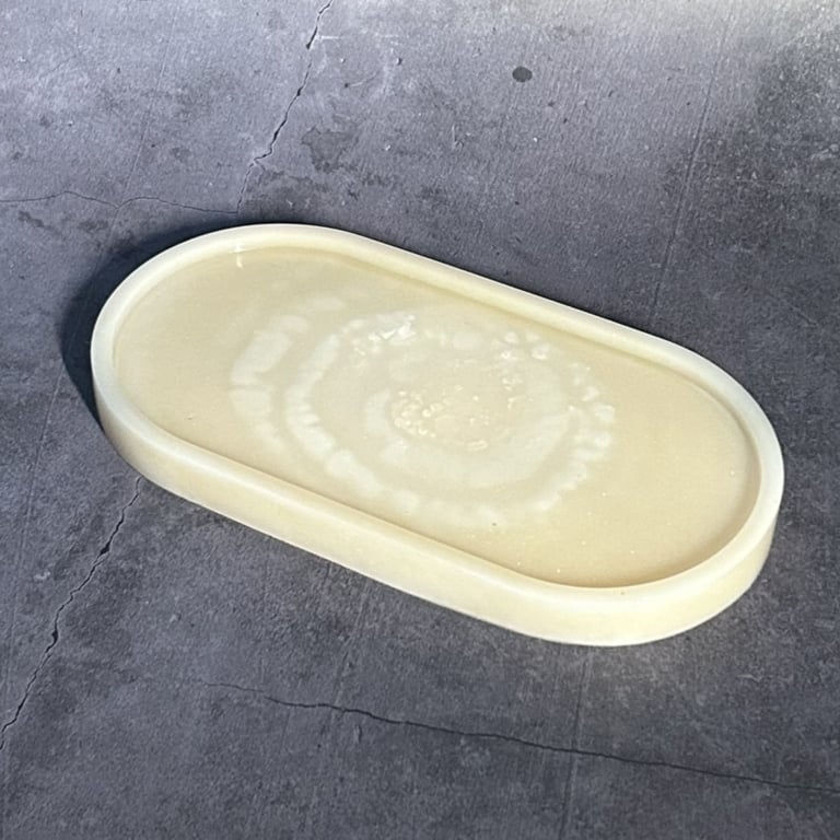 Perfectly Imperfect Resin Tray in Soft Gold and Pearlescent White