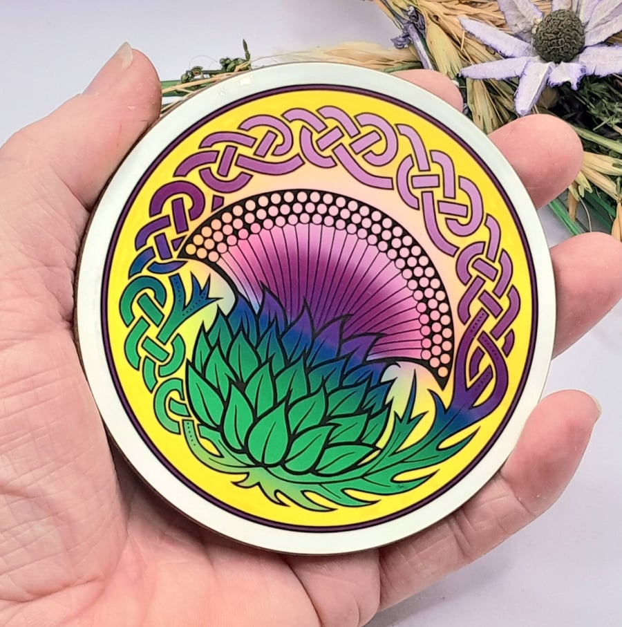 Thistle Celtic Knot Coaster