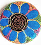 Badge 45mm Multicoloured Flower Textile Badge 