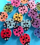 10 x Assorted  Ladybird Shape  Wood Buttons  2 holes - Image 1