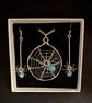 Spider pendant and earring set with turquoise