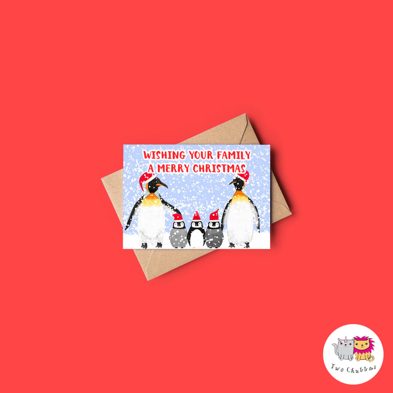 Penguin Christmas Card, A6 Christmas Card, Cute Animal Christmas Card