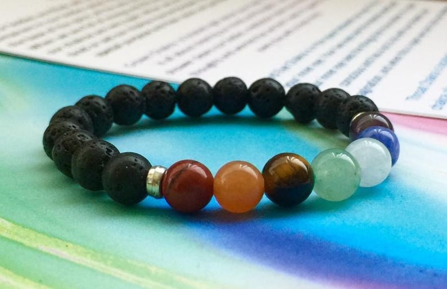 Childrens Chakra Bracelet, Kids  Handmade Stretch Jewellery